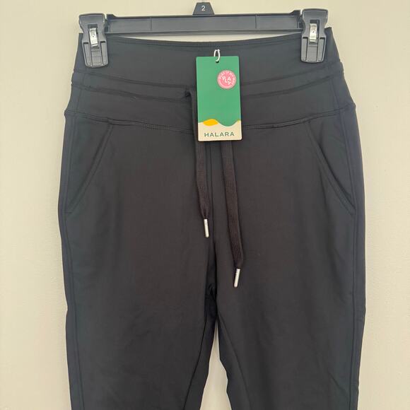Halara High Waisted Drawstring Side Pocket Full Length Joggers in Black - Picture 3 of 8